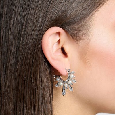 Hoop earrings with winter sun rays silver | THOMAS SABO Australia
