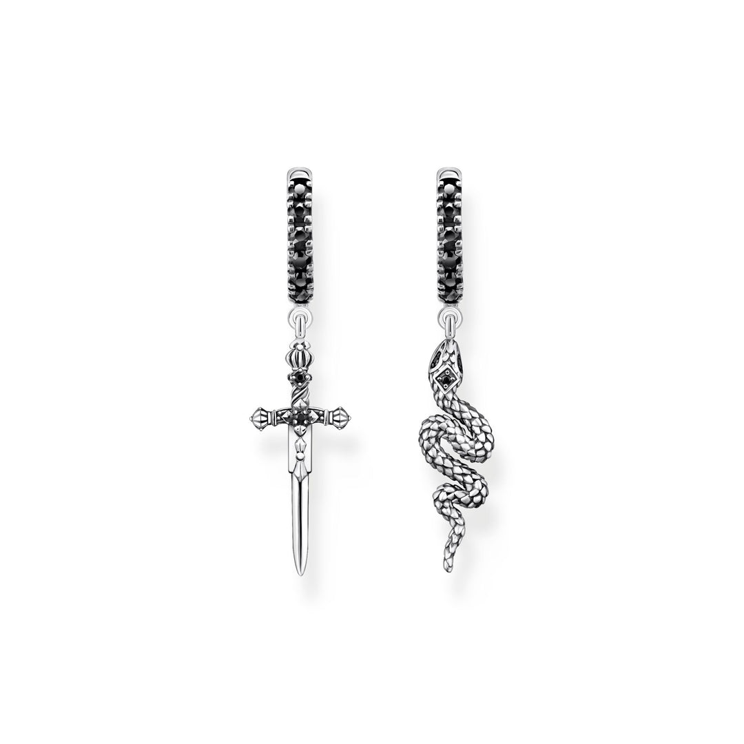 Hoop earrings blackened snake and sword | THOMAS SABO Australia