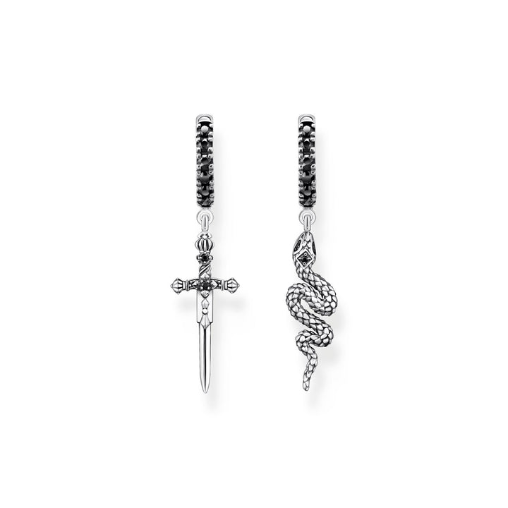 Hoop earrings blackened snake and sword | THOMAS SABO Australia