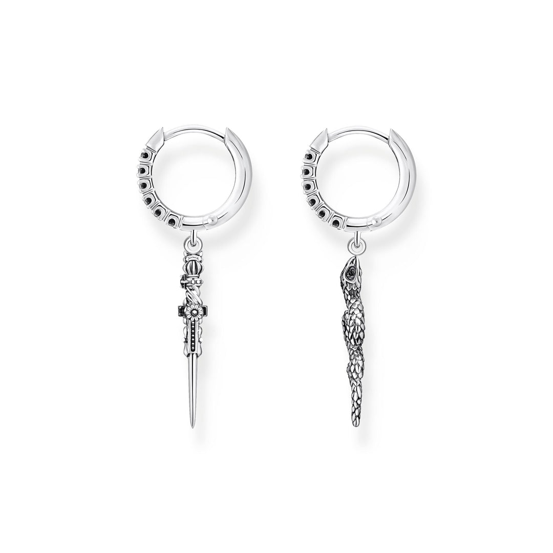 Hoop earrings blackened snake and sword | THOMAS SABO Australia