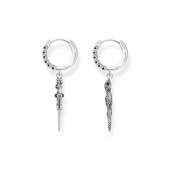 Hoop earrings blackened snake and sword | THOMAS SABO Australia