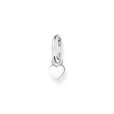 Single Hoop Earring with heart pendant silver | THOMAS SABO Australia