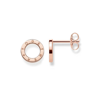 Rose Gold Plated Circles Togther Ear Stud Earrings | Thomas Sabo