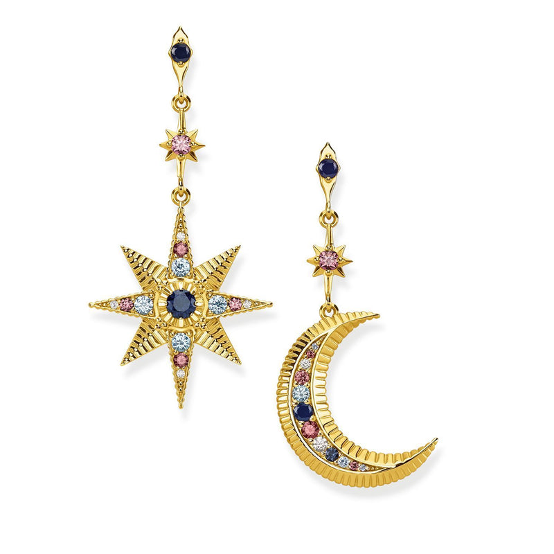 Buy Royalty Star & Moon Earrings - Gold by Thomas Sabo online - THOMAS ...