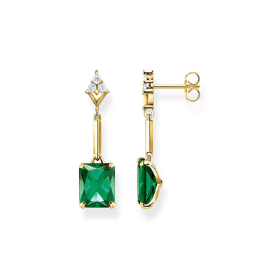 Heritage Green Stone Gold Drop Earrings | THOMAS SABO Australia