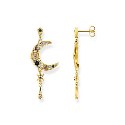 Earrings royalty moon colourful stones - Gold | THOMAS SABO Australia