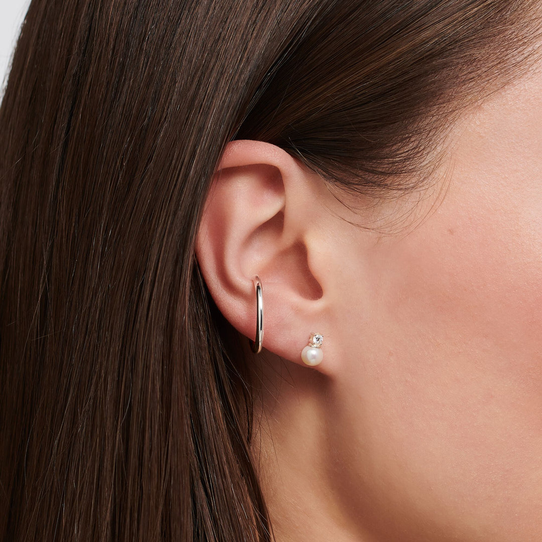 Single ear stud pearls and white stone silver | THOMAS SABO Australia