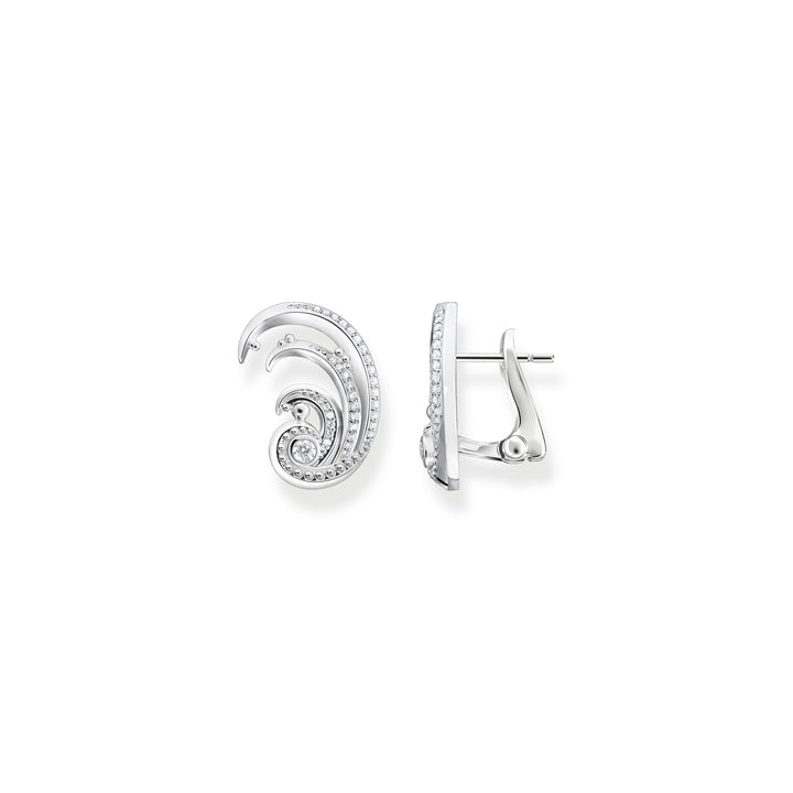 Ear studs wave with white stones | THOMAS SABO Australia