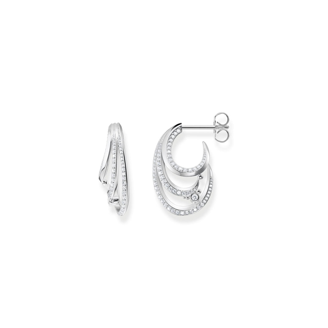 Earrings wave with white stones | THOMAS SABO Australia