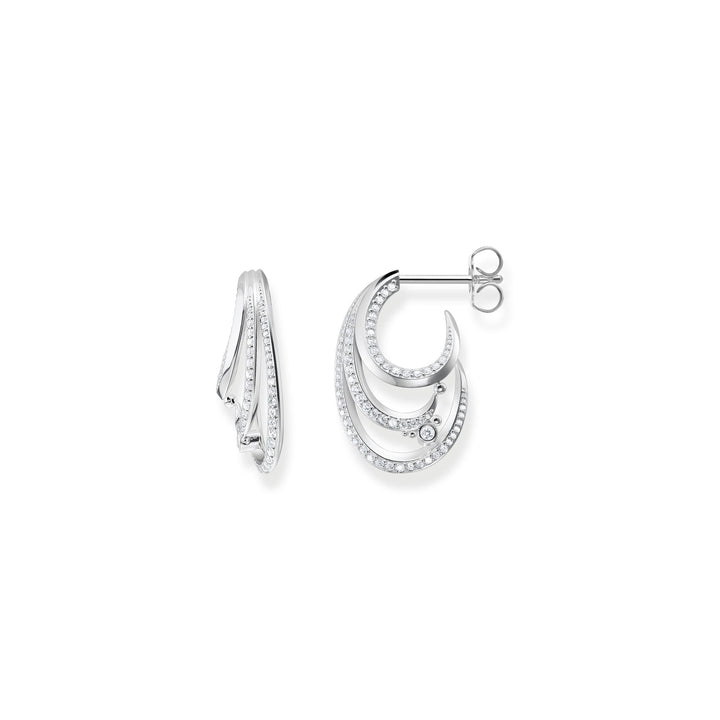 Earrings wave with white stones | THOMAS SABO Australia