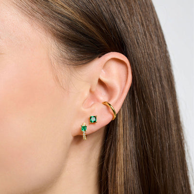 Single ear stud with green stone gold | THOMAS SABO Australia