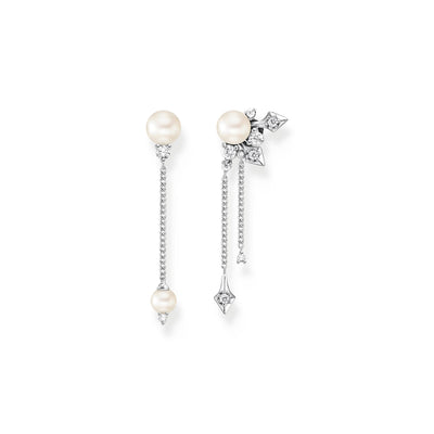 Earrings pearl with winter sun rays silver | THOMAS SABO Australia