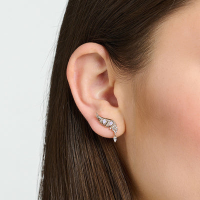Ear studs phoenix wing with pink stones rose gold | THOMAS SABO Australia
