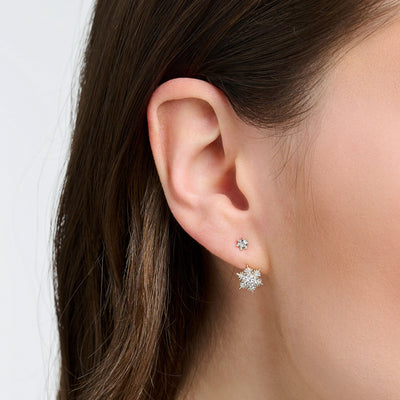 Single ear stud snowflake with white stones silver | THOMAS SABO Australia
