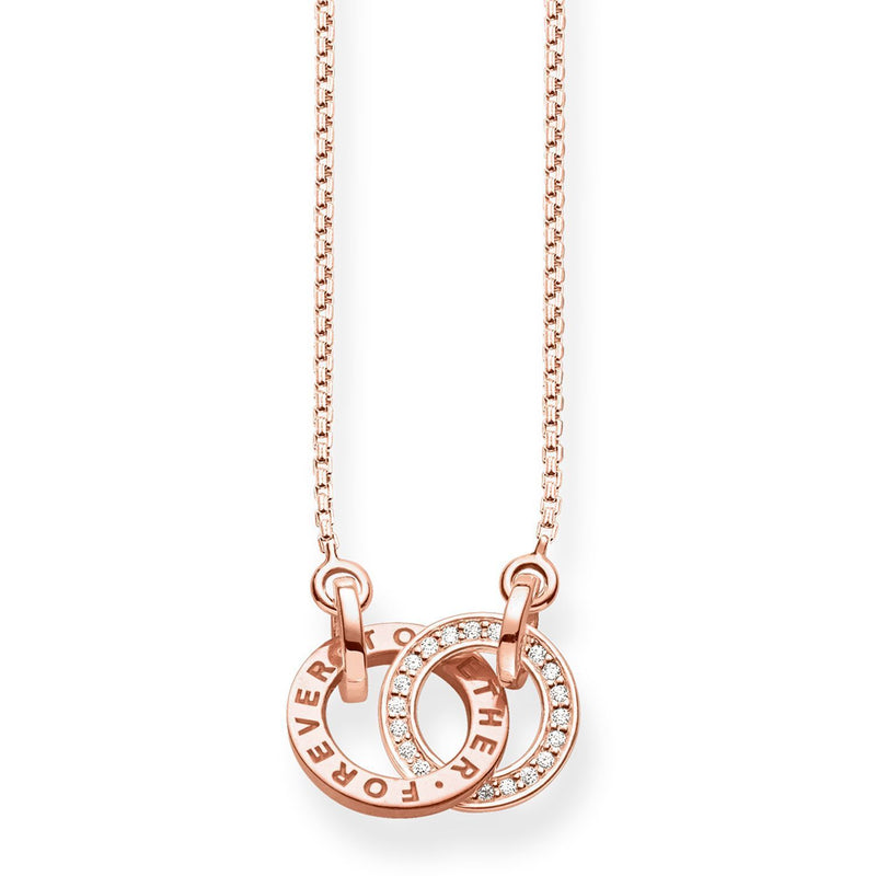 THOMAS SABO Sparkling Circles Rose Gold Necklace – Watch Direct