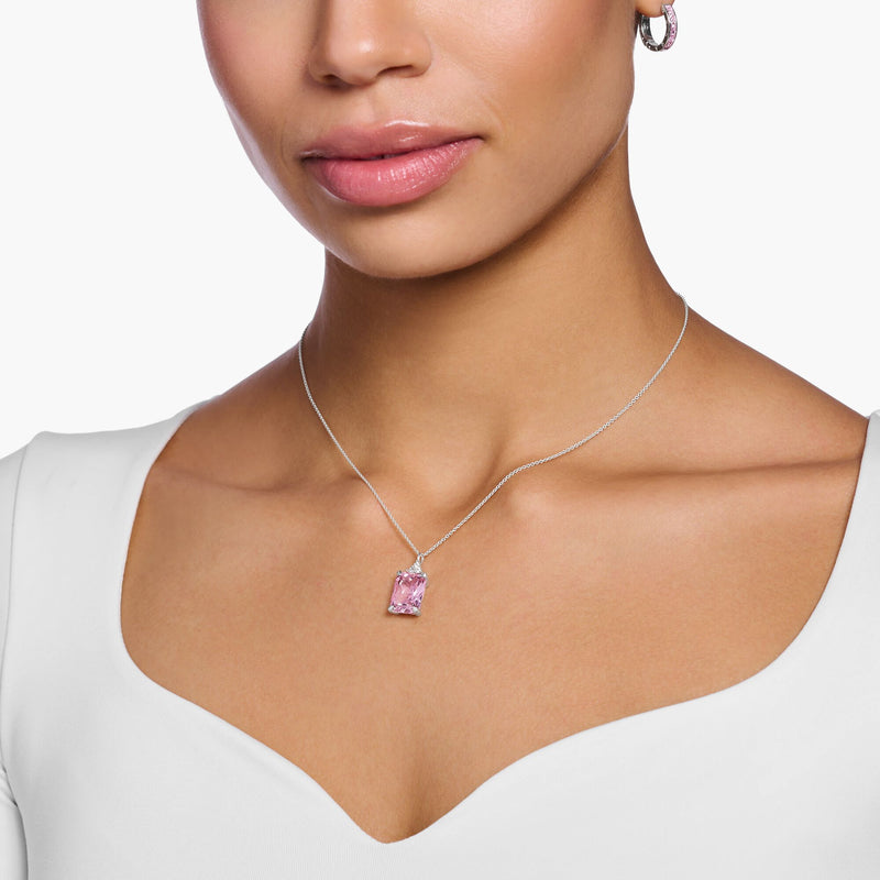 Heritage Pink Stone Silver Necklace | THOMAS SABO Australia