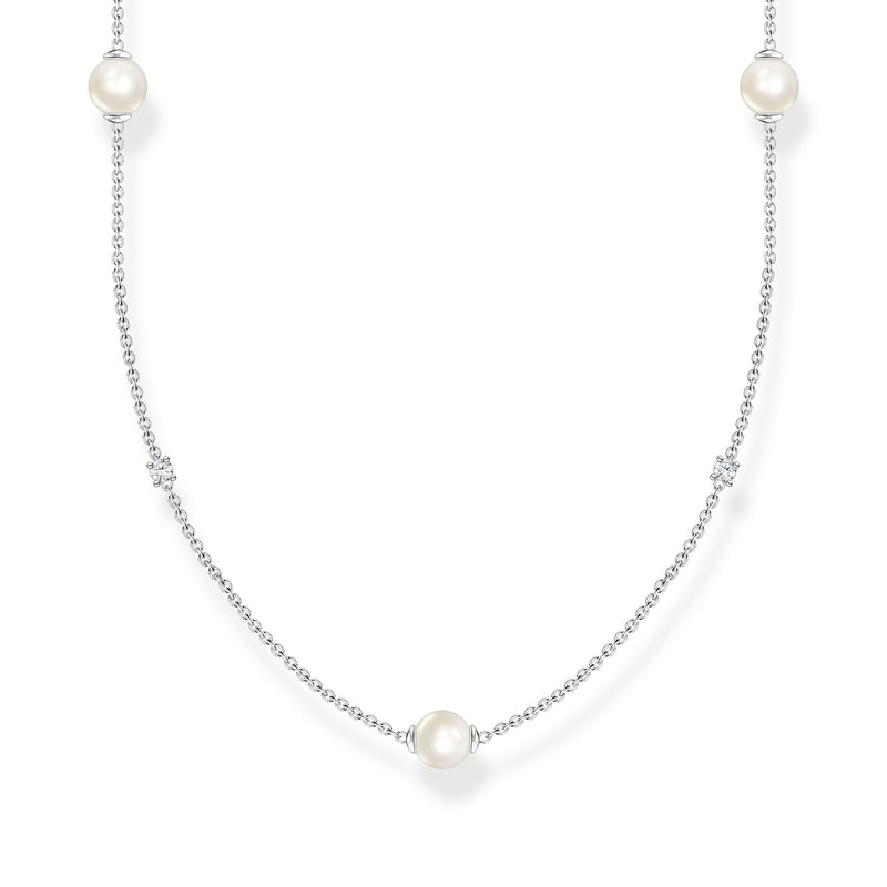Necklace pearls and white stones silver | THOMAS SABO Australia