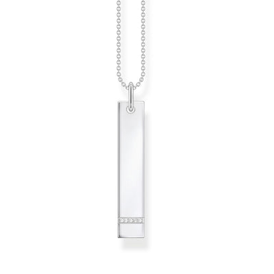 Necklace tag with white stones silver | THOMAS SABO Australia
