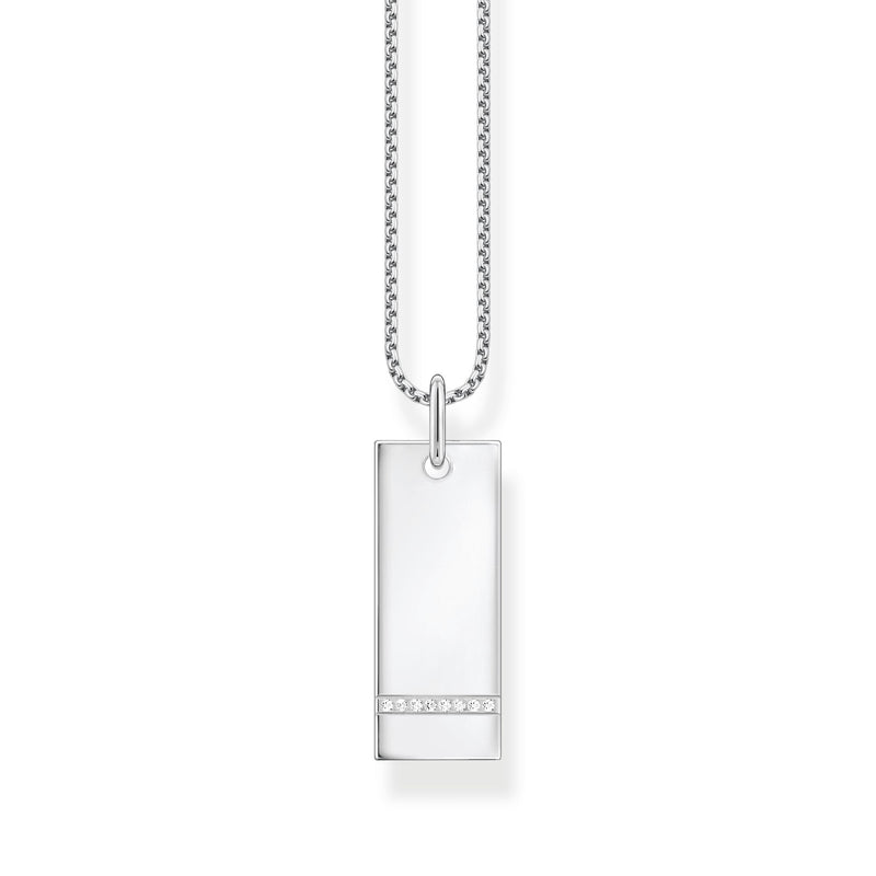 Necklace tag with white stones silver | THOMAS SABO Australia