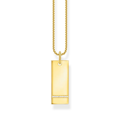 Necklace tag with white stones gold | THOMAS SABO Australia