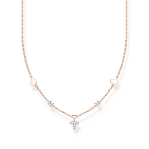 Necklace with hearts and white stones rose gold | THOMAS SABO Australia