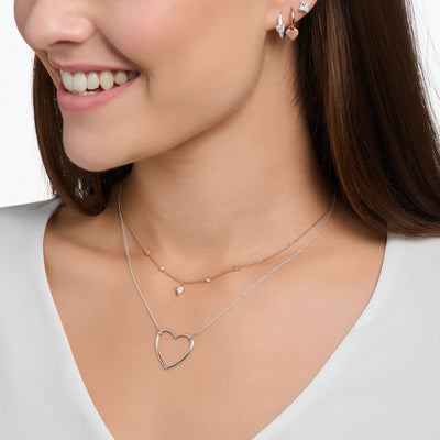 Necklace with hearts and white stones rose gold | THOMAS SABO Australia