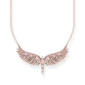 Necklace phoenix wing with pink stones rose gold | THOMAS SABO Australia