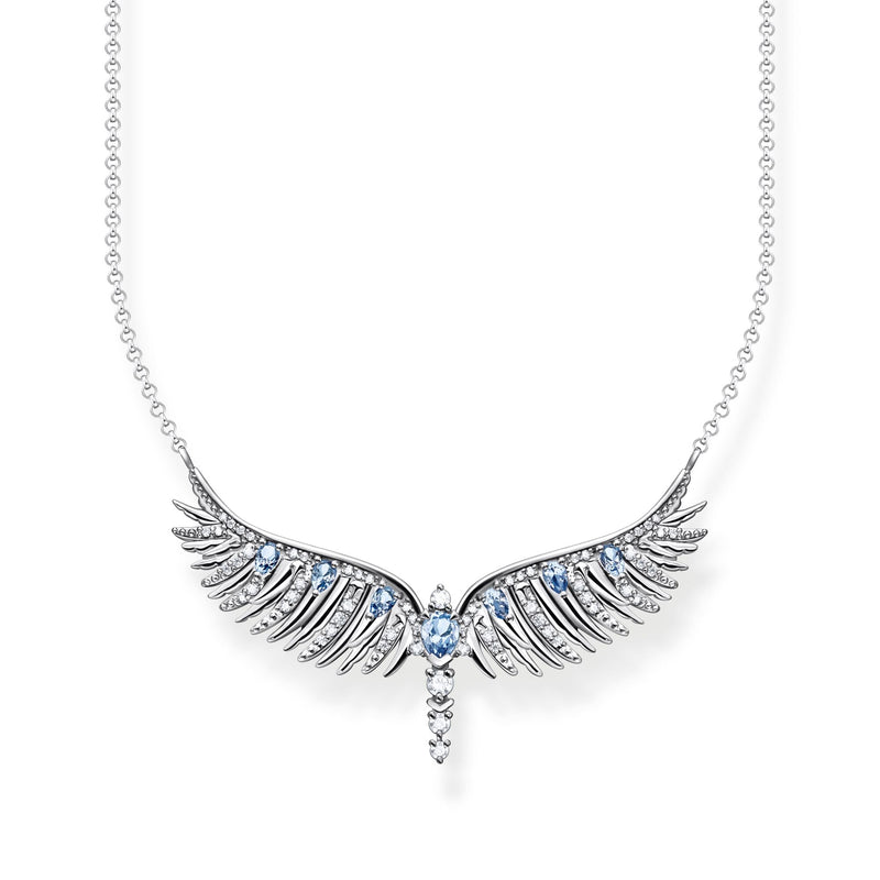 Necklace phoenix wing with blue stones silver | THOMAS SABO Australia