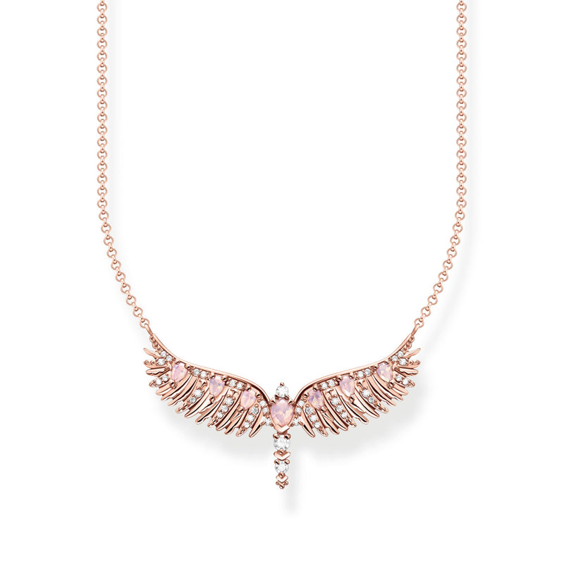 Necklace phoenix wing with pink stones rose gold | THOMAS SABO Australia