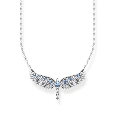 Necklace phoenix wing with blue stones silver | THOMAS SABO Australia