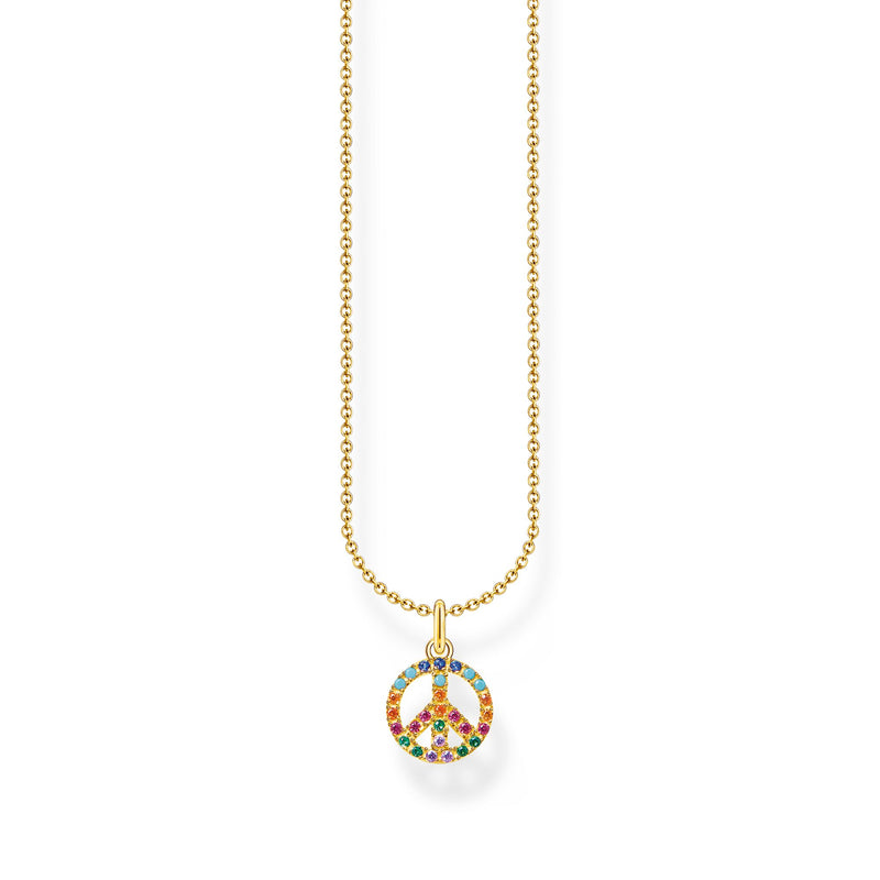 Necklace peace with colourful stones gold | THOMAS SABO Australia