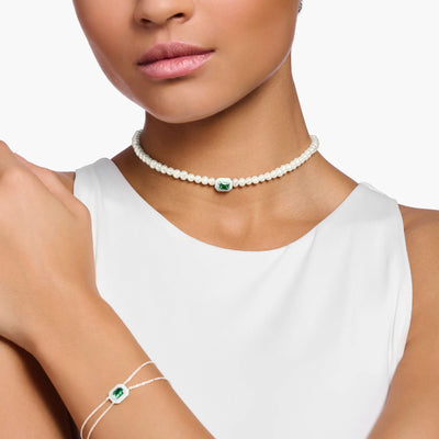 Choker Pearls With Green Stone | THOMAS SABO Australia
