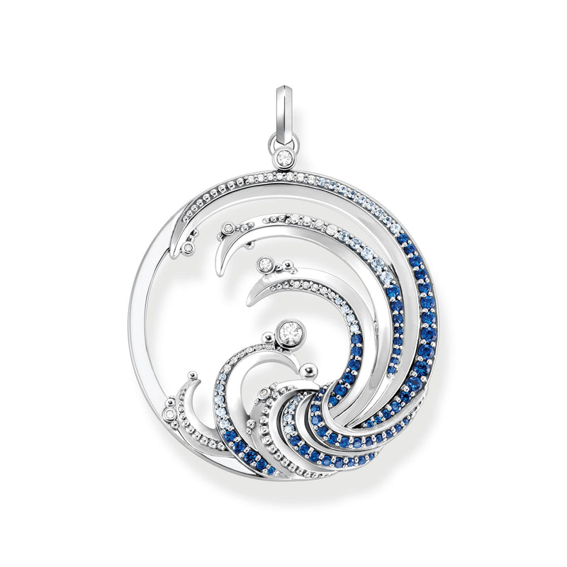Pendant wave with blue stones | THOMAS SABO Australia