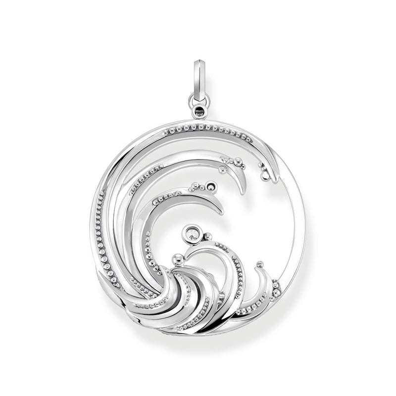Pendant wave with blue stones