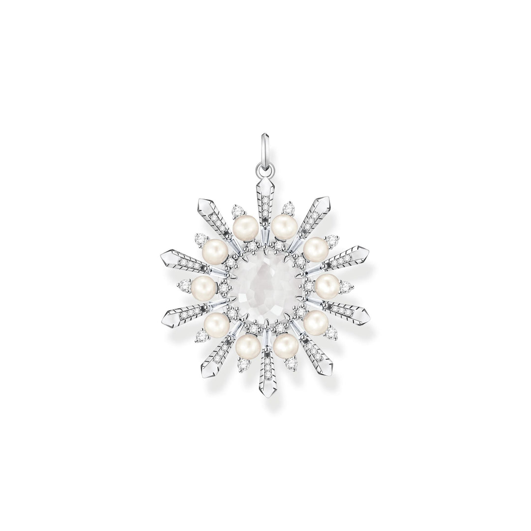 Pendant milky quartz with winter sun rays silver | THOMAS SABO Australia