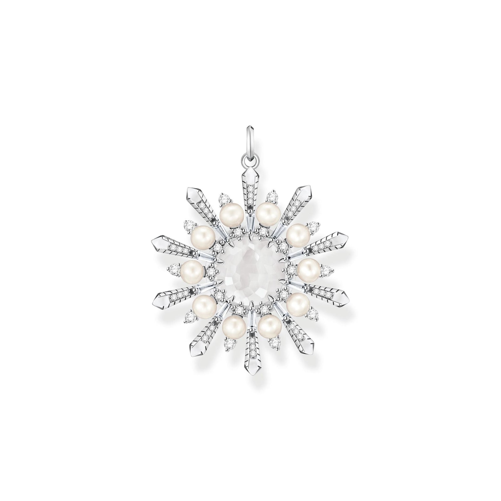 Pendant milky quartz with winter sun rays silver | THOMAS SABO Australia
