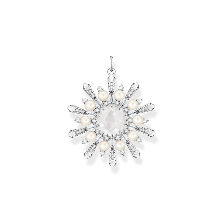 Pendant milky quartz with winter sun rays silver | THOMAS SABO Australia