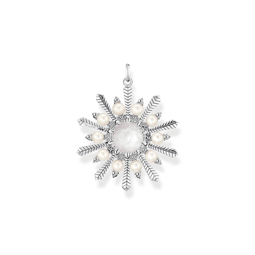 Pendant milky quartz with winter sun rays silver | THOMAS SABO Australia