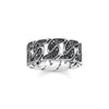 Ring blackened links with black stones | THOMAS SABO Australia