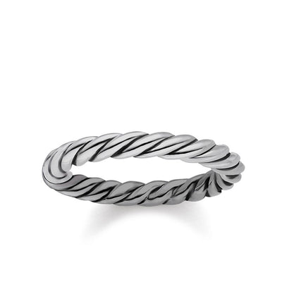 Blackened Silver Rope Style Band Ring | Thomas Sabo