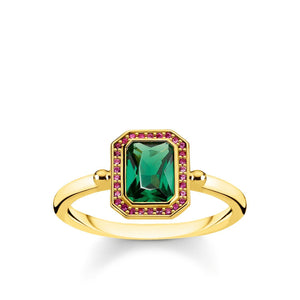 Ring Red & Green Stones, Gold | Thomas Sabo