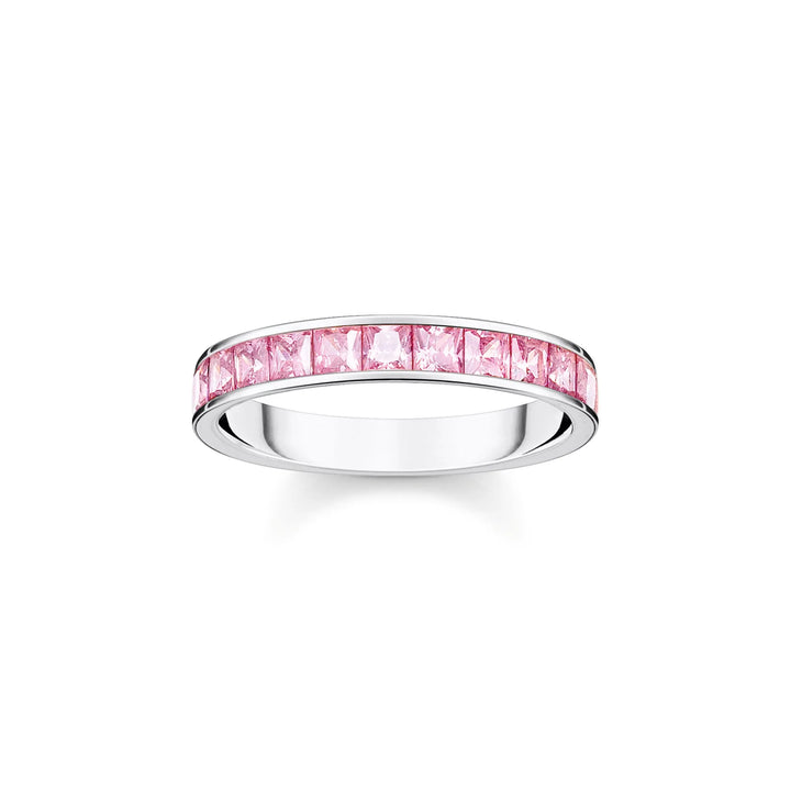 Heritage Pink Pave Silver Band Ring | THOMAS SABO Australia