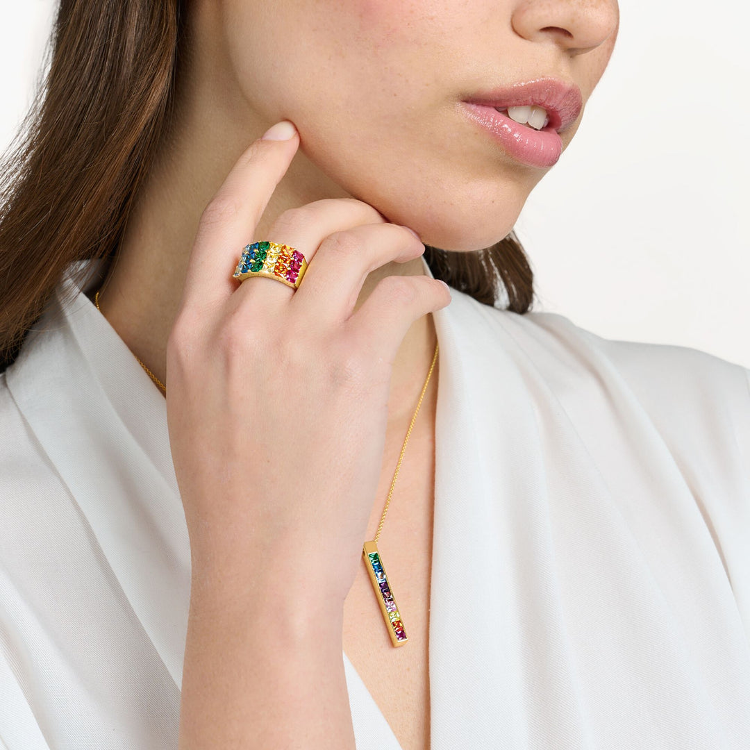 Ring colourful stones pavé gold | THOMAS SABO Australia