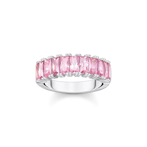 Heritage Pink Baguette Cut Silver Ring | THOMAS SABO Australia