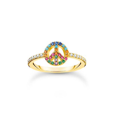 Ring Peace with Colourful Stones Gold | THOMAS SABO Australia