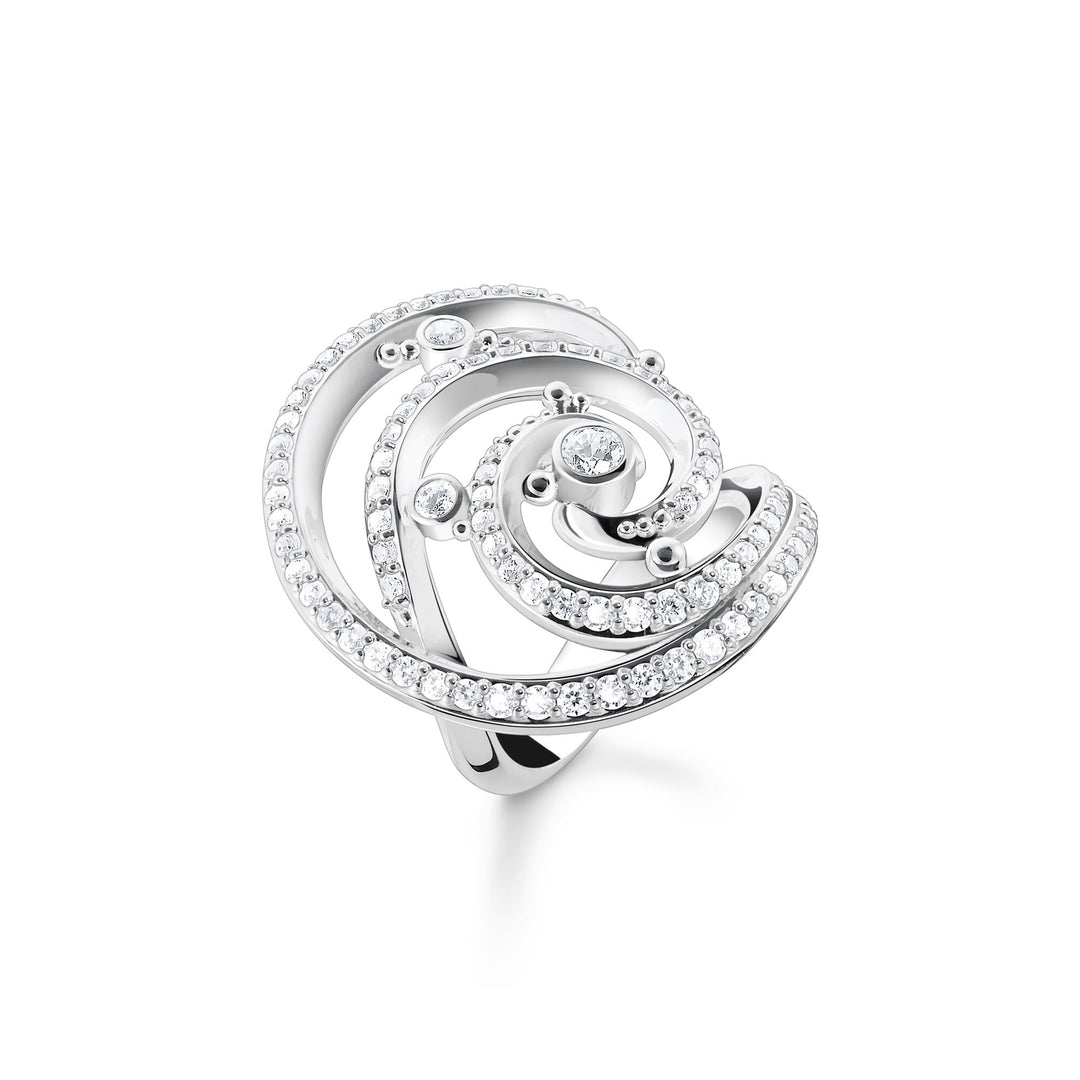 Ring wave with white stones | THOMAS SABO Australia