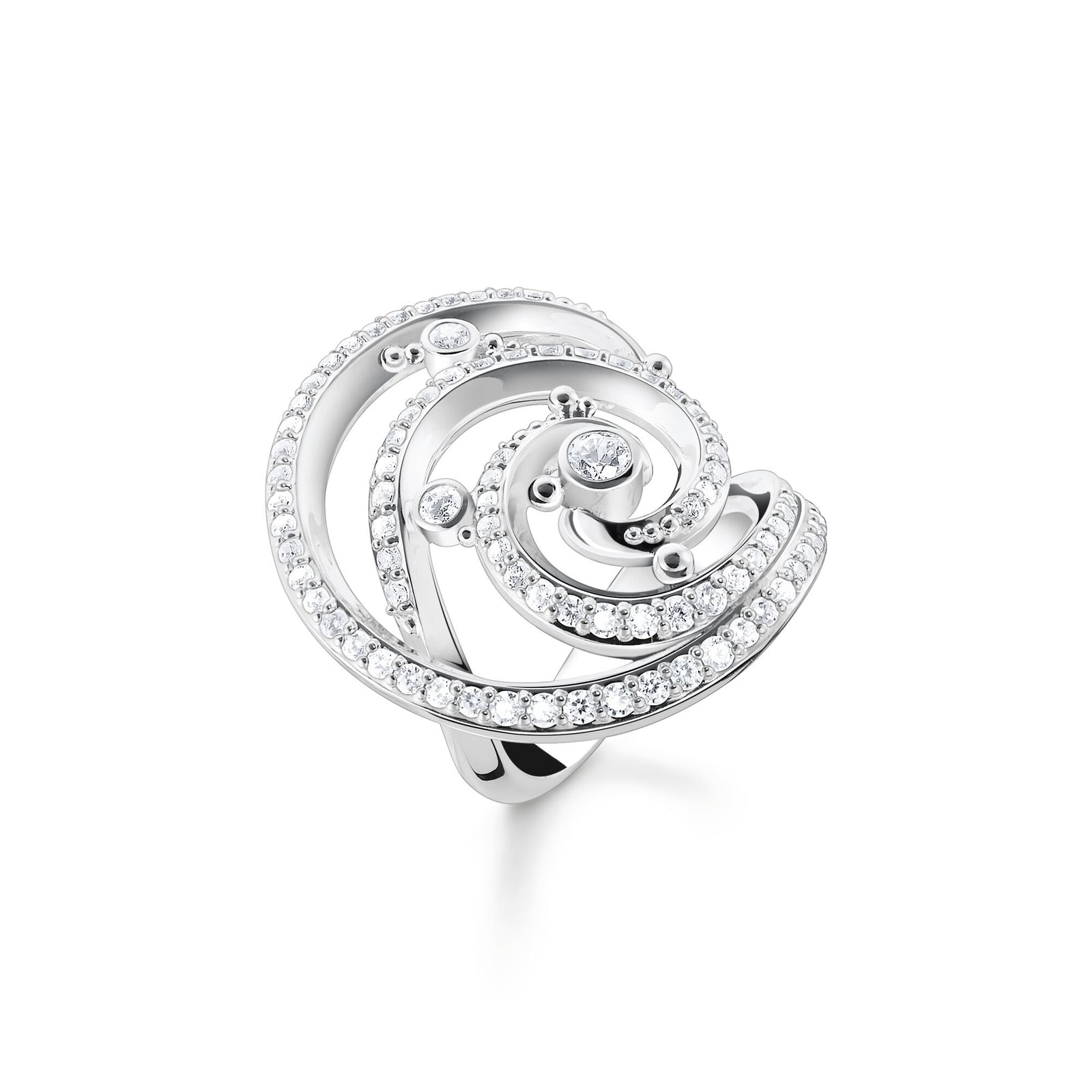 Ring wave with white stones | THOMAS SABO Australia