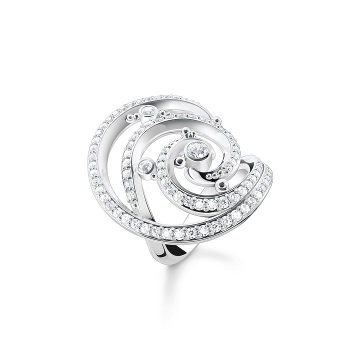 Ring wave with white stones | THOMAS SABO Australia