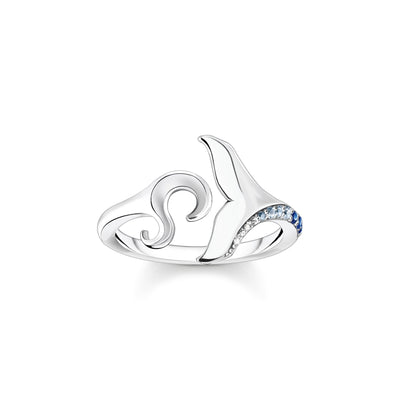 Ring tail fin and wave with blue stones | THOMAS SABO Australia