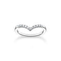 Ring V-shape with white stones silver | THOMAS SABO Australia